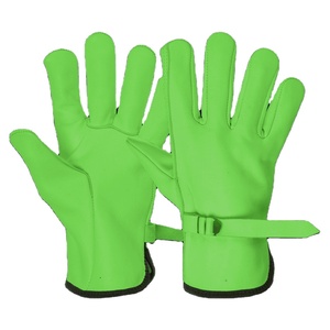 Heavy-Duty Sheep Grain Leather Anti-static Breathable <b>Driver</b> <b>Gloves</b> Adjustable Wristlet Industrial Safety Construction Hand Arm - Product Image 3