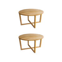Table basse ronde en teck, mobilier minimaliste pour salon, bois naturel, respectueux de l'environnement