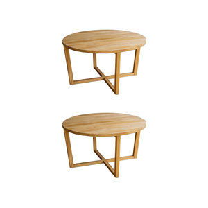 Mesa de Centro Redonda de Madera de Teca, Muebles Minimalistas para Sala de Estar Interior, Madera Natural Ecológica - Product Image 3