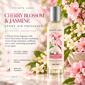 Diffuseur d'ambiance en spray à la fleur de cerisier et au jasmin, marque privée, 100 ml |   Parfum floral doux et délicat |   Fabricant OEM Espagne - Product Image 3