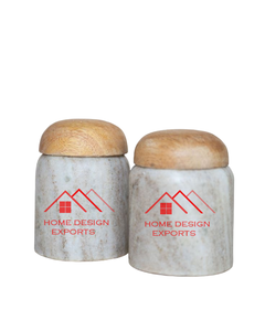 Boîte à épices décorative en marbre de forme cylindrique avec couvercle pour le stockage des aliments et des épices, organisateur de cuisine - Product Image 6