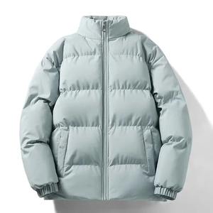 เสื้อโค้ทผ้าฝ้ายบุขนแกะหนาสำหรับผู้ชายในฤดูใบไม้ร่วงแจ็คเก็ตคอเต่าบุนวมสีทึบแบบลำลองเสื้อแจ็คเก็ตขนเป็ดแบบคู่ - Product Image 6