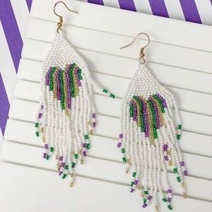 ต่างหูปักลายต่างหูแฟชั่นใหม่ต่างหูลูกปัดแฮนด์เมดสำหรับผู้หญิงและเด็กผู้หญิงจากอินเดีย - Product Image 2