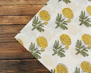 Servilletas cuadradas hechas a mano Airforce Blue & Fern Green Ridhi Bloque de algodón con estampado floral para bodas y fiestas en casa - Product Image 3