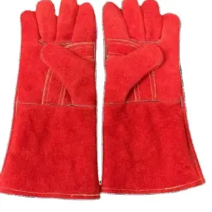 Cheap Cow Split Leather Work Gloves Welding Construction Industrial Mining Safety Working Glove For Men Welder Glove Manufacture