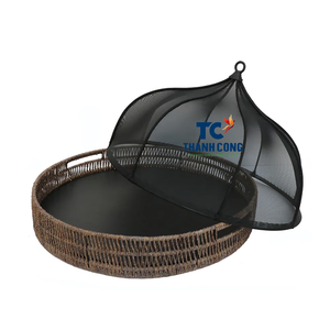 Bandeja de ratán hecha a mano natural de último diseño con cubierta de lino, regalo para vacaciones de Ramadán, uso doméstico y servicio de alimentos - Product Image 2