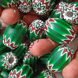 Collier Perles De Verre Murano Et Bohème - Chevron Multicolore (Création Unique)