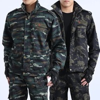 Setelan kamuflase, baju kamuflase lengan panjang, pakaian latihan taktis, baju kamuflase, nyaman, kualitas tinggi, baju luar ruangan