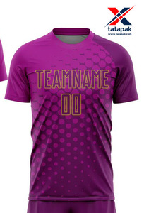 เสื้อฟุตบอลผ้าโพลีเอสเตอร์100% ระบายอากาศได้ดีชุดฝึกแบบทีมยืดหยุ่นใส่สบายราคาไม่แพง - Product Image 2