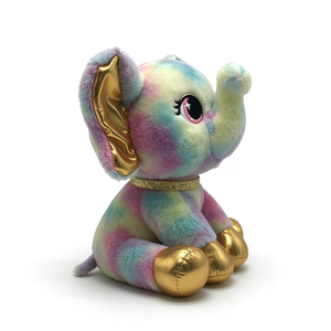 ตุ๊กตาช้างสีพาสเทลสุดน่ารัก ตุ๊กตาช้างตัวใหญ่สีชมพูตาประกายวิบวับ ตุ๊กตาช้างนั่งนุ่มนิ่ม - Product Image 6