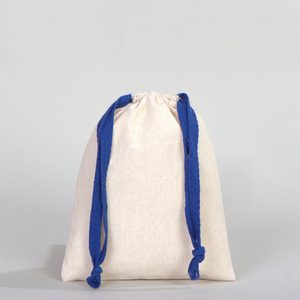 Dark Blue <b>Drawstring</b> Fabric <b>Pouch</b> 6 W X 8 H Screen Printing for Packaging Promotions Jewelry Food Shopping Customizable Logo - Product Image 1