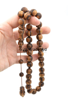 Tasbih Mala en bois poli écologique pour usage quotidien - Perles de prière islamiques tendance pour la méditation, le culte et la pureté - Cadeau par Tradebyd