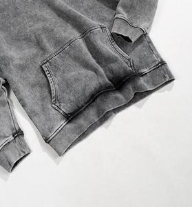 Custom Acid Washed Premium Quality Oversized 100% Cotton Zippers Pullover Sweatshirt Terry Thickened <b>Plain</b> Oversized Mens <b>Hoodie</b> - Product Image 6
