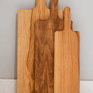 Ensemble de planches à découper et à servir en bois artisanal, finition chêne naturel, forme rectangulaire, épaisseur 1,3 cm, facile à nettoyer - Product Image 2