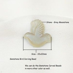 Agate blanche sculptée pierres précieuses perles d'oiseaux volants Agate naturelle sculpture perles de pierres précieuses pour la fabrication de bijoux fournisseur en gros - Product Image 2