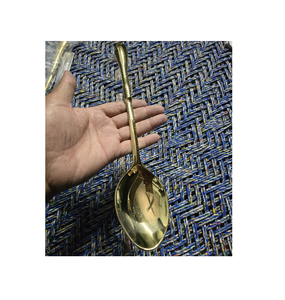 ชุดช้อนส้อมมีด้ามยาวทำจากทองเหลืองสกิมเมอร์วัสดุทองเหลือง - Product Image 1