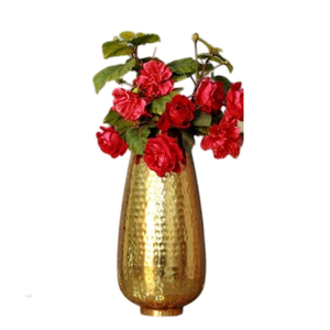 Vase et Pots à fleurs de mariage pour la décoration de la maison nouveau vase à fleurs doré de luxe avec affichage floral martelé en métal de table au design élégant - Product Image 1