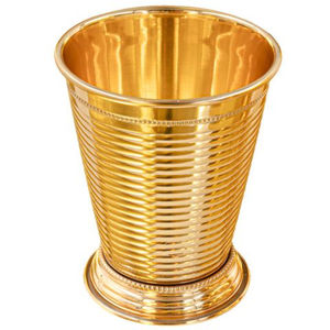 Elegante Cubitera de Latón con Base, Acabado Dorado Brillante, Artículos de Bar, Enfriador de Vino para Fiestas, Enfriador de Cerveza de Mesa - Product Image 1