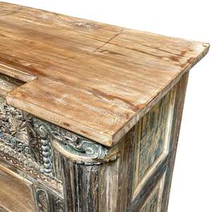 Handmade Rustic <b>Console</b> <b>Table</b> <b>for</b> Living Room <b>Entry</b> Villa Reclaimed Wood Brass Accents - Product Image 3
