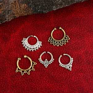 Trendy Zircon <b>Fake</b> <b>Nose</b> Ring Clip on <b>Nose</b> Cuffs Bulk Gold Designer Faux <b>Nose</b> Ring Non <b>Piercing</b> Jewelry Vendor Noserings - Product Image 6