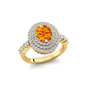 Solid Gold Natural Citrine Gemstone & Real Diamond Oval Cut Fine Jewelry <b>Rings</b> OEM Wholesale Valentine's <b>Day</b> Gift for <b>Mother</b> - Product Image 6