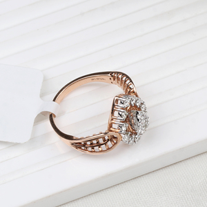 Compra al por mayor anillo de diamantes naturales de oro rosa de 14K de alta calidad y diseño elegante para tu colección de joyas - Product Image 1