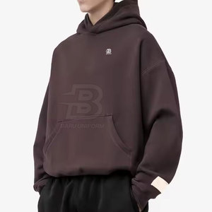 Meilleure qualité taille personnalisée hommes surdimensionnés hiver sweats à capuche nouveau style solide motif à capuche col coton/polyester respirant doublé - Product Image 2