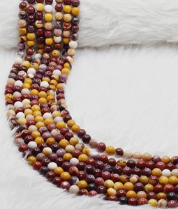 Cuentas de cristal curativas naturales de mookaite multicolor al por mayor de 8 mm, piedras preciosas puras para la fabricación de joyas y meditación - Product Image 1