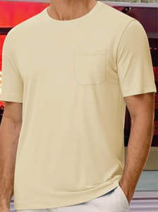 Mejora tu armario con Crew Fitness Camisetas ajustadas para hombre Manga corta Cuello redondo Estiramiento básico para un verano elegante - Product Image 5