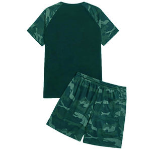 T-shirt à manches raglan respirant et à séchage rapide pour hommes, short à la taille et à cordon de serrage, ensemble de vêtements de sport 2 pièces, OEM - Product Image 6