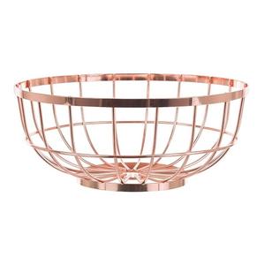 Panier à fruits de forme arrondie en métal, design filaire, finition plaquée cuivre brillant, nouveau style, comptoir de cuisine - Product Image 5