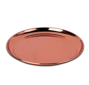 Plateau de service en cuivre, conçu pour une ambiance royale lors des repas, belle présentation des aliments, plateau de service en cuivre artisanal léger - Product Image 3