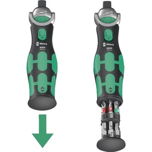WERA 8009 Zyklop Pocket Set 1 3/8\" + 1/4\"-72 Teeth Swivel and Reversible <b>Ratchet</b> for Shop Tools - Product Image 6