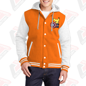 Chaqueta universitaria cálida y elegante para hombre con capucha 100% algodón polar bordado Technics Impresión digital teñido liso para invierno - Product Image 5