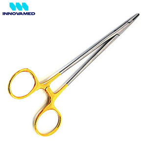 ที่จับเข็มผ่าตัดสแตนเลสสตีล ด้ามจับสีทอง คุณภาพสูง พร้อมพิมพ์โลโก้ INNOVAMED ได้รับการรับรองมาตรฐาน CE ขายส่ง - Product Image 5