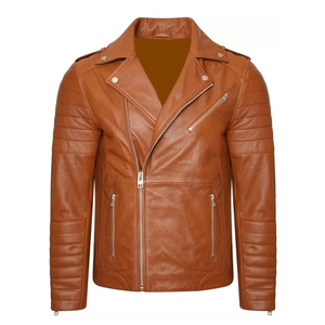 Blouson de moto noir en cuir véritable pour hommes Blouson de moto en cuir de course sur route blindé CE protégé pour hommes - Product Image 4