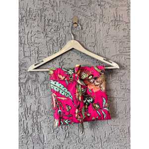 Ensemble de pyjama en coton rose à motifs floraux, pour l'été, demoiselle d'honneur/tenue d'intérieur, avec logo personnalisé, fermeture à boutons, taille XS, doux, imprimé à la main style jungle - Product Image 4