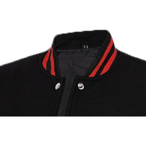 Veste universitaire en cuir véritable sur mesure, vente en gros d'usine, conception OEM, respirante, coupe-vent, haute qualité, broderie sur le devant pour hommes - Product Image 2