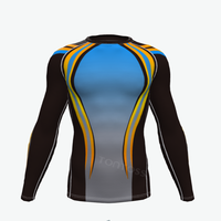Camiseta de Compresión para Surf y Natación, Ligera, de Malla, con Protección UV, Cuello Redondo, Manga Larga, Ajuste Ceñido, Logotipo Personalizado, Secado Rápido, para Correr
