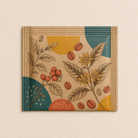 Sachets individuels en papier kraft personnalisés pour thé et café, scellés sur 3 côtés, jetables, emballage extérieur individuel