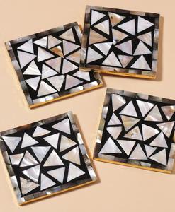Luxury Marble Brass Insert Coasters Natural Stone Inlay Set Square White for Weddings & <b>Beer</b> Guaranteed Low Price Made - Product Image 6