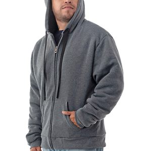 <b>Mens</b> Winter Heavyweight <b>Hoodie</b> Solid Zip up <b>Fleece</b> <b>Hoodie</b> <b>Sherpa</b> Lined Thermal Jacket - Product Image 3