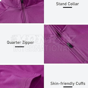 เสื้อเชิ้ตซิปครึ่งแขนยาวสำหรับผู้หญิงเสื้อออกกำลังกายแขนยาว - Product Image 3