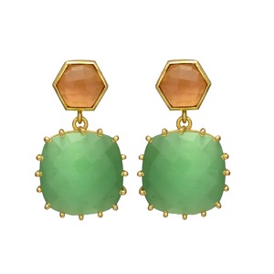 New Arrival Unique <b>Colours</b> Gemstone Drop Earring <b>Set</b>, Gold Plated Earring <b>Set</b> for Woman - Product Image 1
