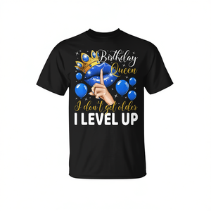 Maglietta 'Birthday Queen' per Feste 'Non Invecchio, Mi Livello' Personalizzabile, T-Shirt Promozionale - Product Image 2