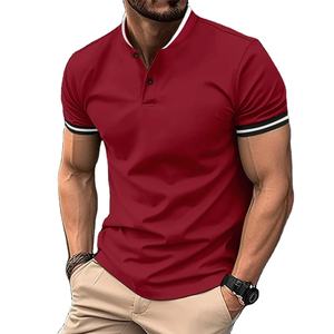 Men's Summer <b>Office</b> Fashion Casual Short-Sleeved for Polo <b>Shirt</b> Breathable 100% Cotton Canvas Solid Breathable Collar <b>T</b>-<b>Shirt</b> - Product Image 1
