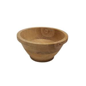 Tazón de fruta de forma redonda de madera de color natural, acabado marrón para mesa, hogar y hoteles, comida y aperitivos, cuencos para servir hechos a mano - Product Image 1