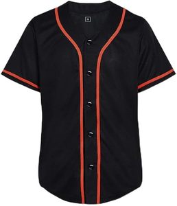 Maillot de baseball vierge chemise en jersey uni à manches courtes uniforme de sport pour hommes femmes (blanc, noir, rouge, bleu, S-3XL) - Product Image 1