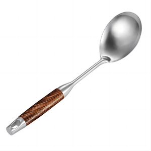 High Quality Stainless Steel <b>Cooking</b> <b>Spoon</b> Ladle <b>Wood</b> Handle Stainless Steel Kitchen <b>Spoon</b> <b>Cooking</b> Utensils <b>Spoon</b> Best Price - Product Image 1