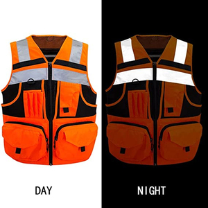 Gilet de sécurité réfléchissant à haute visibilité personnalisable pour hommes et femmes Poches de vêtements de travail de construction en plein air Taille disponible Couleur - Product Image 5